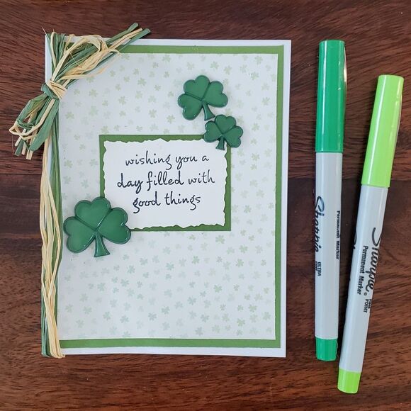 HANDMADE ST PATRICK'S DAY Cards Green Shamrock Clover - Picture 4 of 7